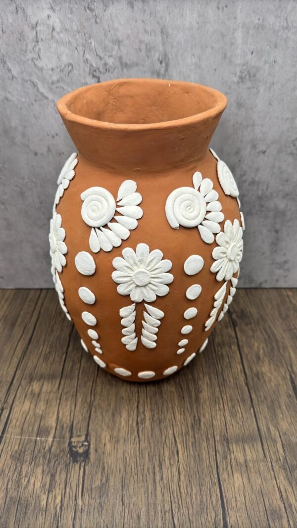 Embroidered Clay Vase From Oaxaca México Home Decor Handcrafted Jarron Barro Bordado Oaxaca Handmade Unique Designs From Artisans - Image 3