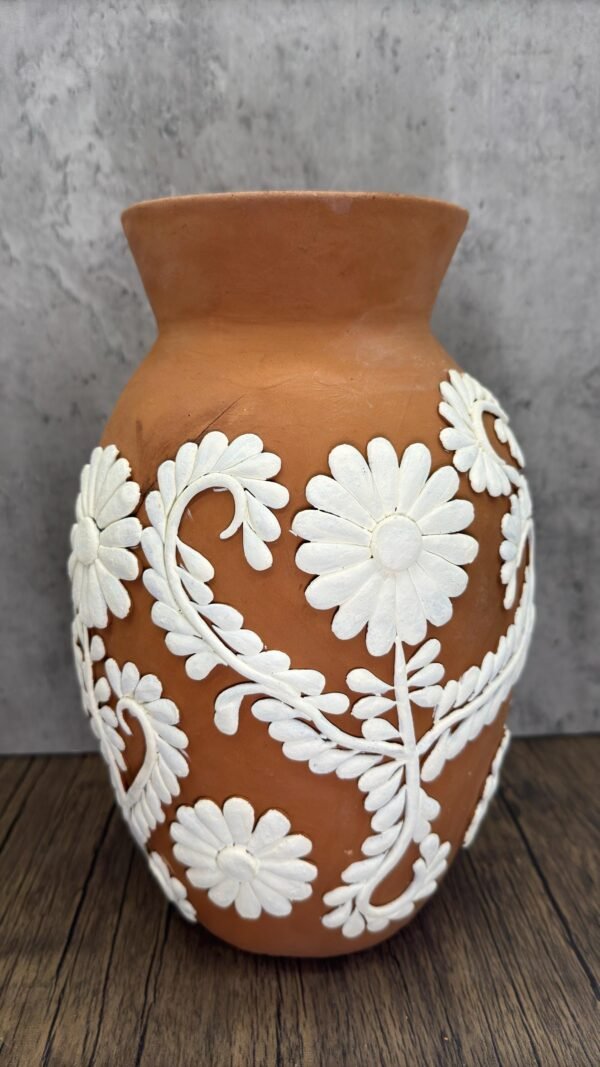 Embroidered Clay Vase From Oaxaca México Home Decor Handcrafted Jarron Barro Bordado Oaxaca Handmade Unique Designs From Artisans - Image 3