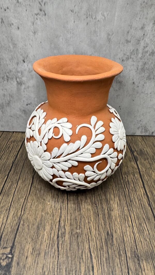Embroidered Clay Vase From Oaxaca México Home Decor Handcrafted Jarron Barro Bordado Oaxaca Handmade Unique Designs From Artisans - Image 3