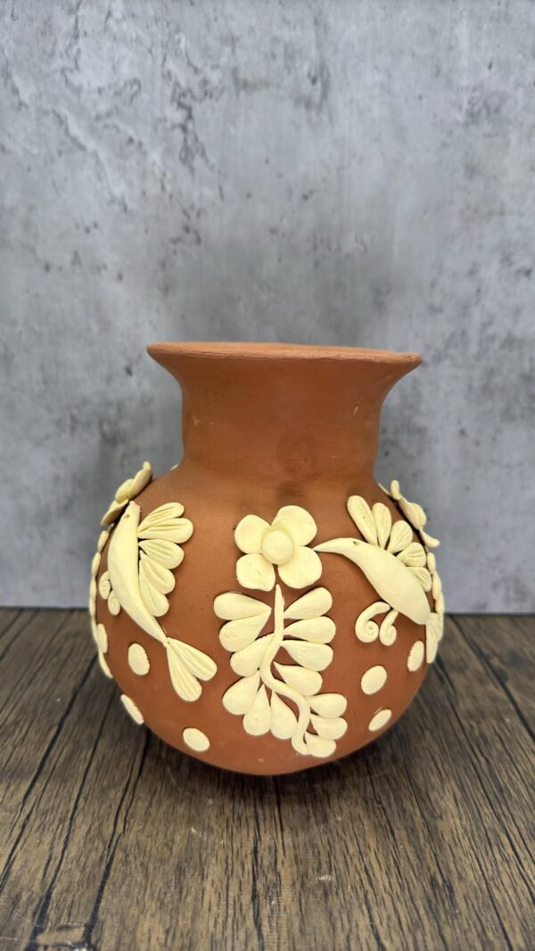 Embroidered Clay Vase From Oaxaca México Home Decor Handcrafted Jarron Barro Bordado Oaxaca Handmade Unique Designs From Artisans - Image 3
