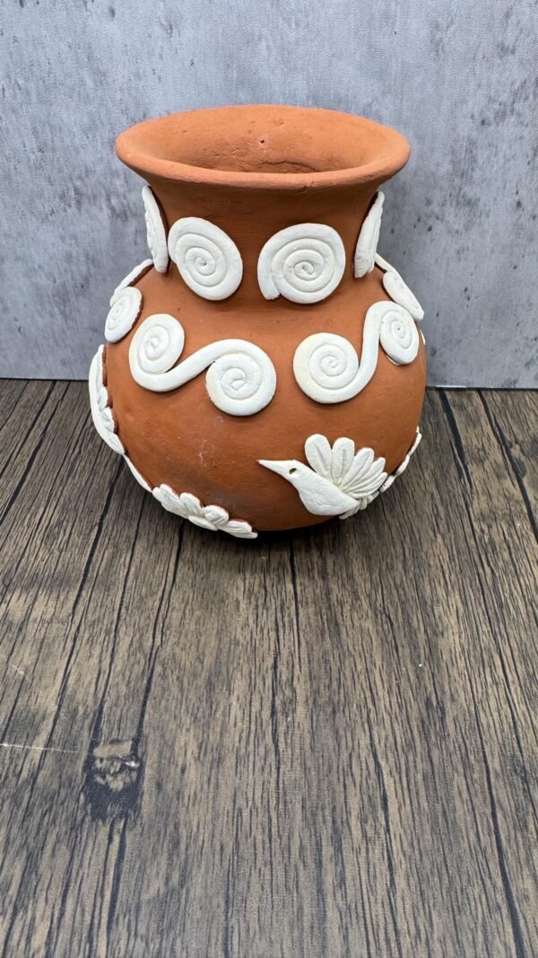Embroidered Clay Vase From Oaxaca México Home Decor Handcrafted Jarron Barro Bordado Oaxaca Handmade Unique Designs From Artisans - Image 3