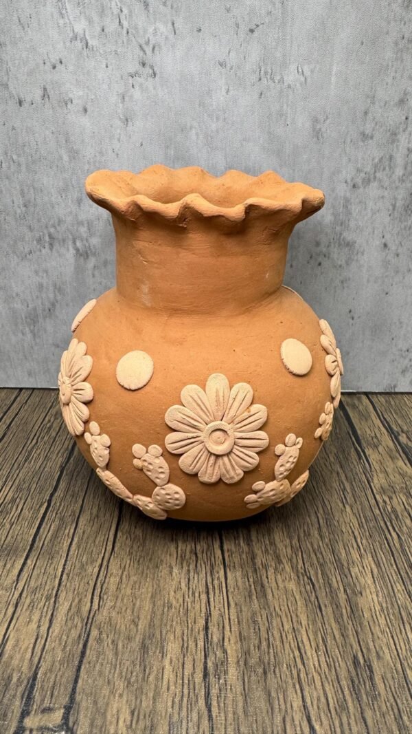 Embroidered Clay Vase From Oaxaca México Home Decor Handcrafted Jarron Barro Bordado Oaxaca Handmade Unique Designs From Artisans - Image 3