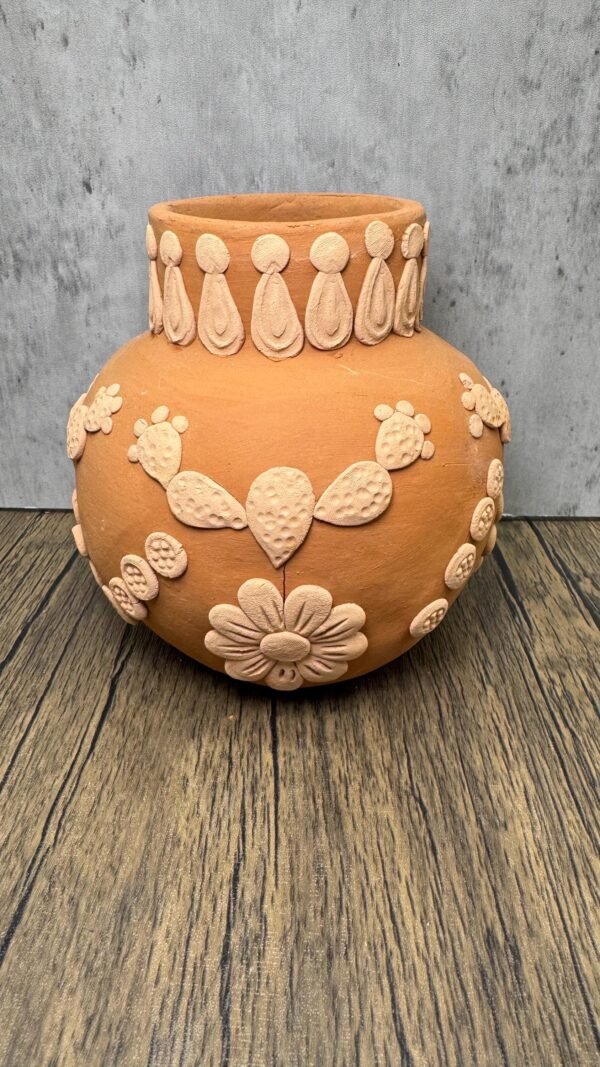 Embroidered Clay Vase From Oaxaca México Home Decor Handcrafted Jarron Barro Bordado Oaxaca Handmade Unique Designs From Artisans - Image 3