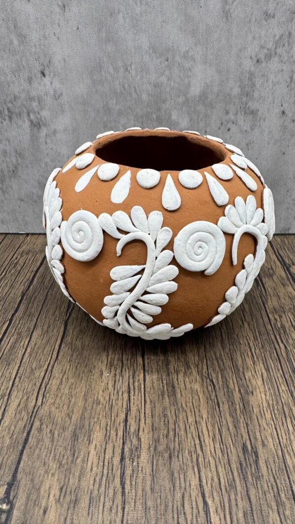 Embroidered Clay Vase From Oaxaca México Home Decor Handcrafted Jarron Barro Bordado Oaxaca Handmade Unique Designs From Artisans - Image 3