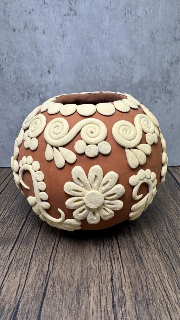 Embroidered Clay Vase From Oaxaca México Home Decor Handcrafted Jarron Barro Bordado Oaxaca Handmade Unique Designs From Artisans - Image 4