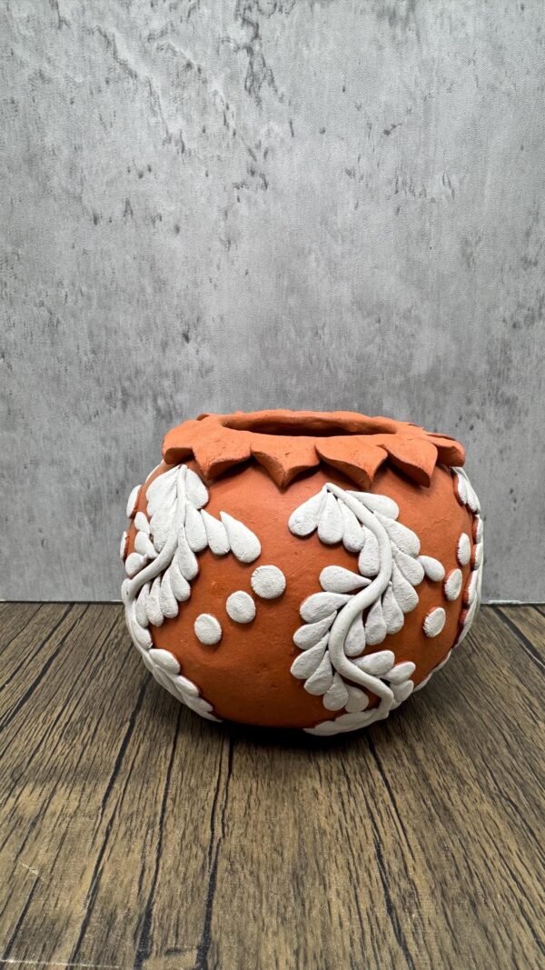 Embroidered Clay Vase From Oaxaca México Home Decor Handcrafted Jarron Barro Bordado Oaxaca Handmade Unique Designs From Artisans - Image 3