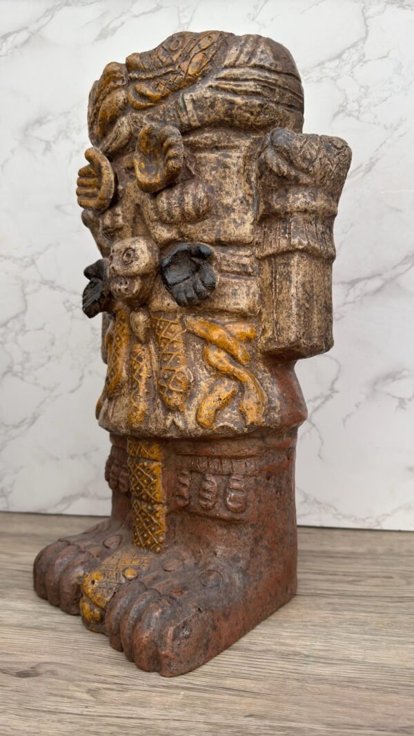 Coatlicue Sculpture, Aztec Goddess Statue, Handmade Clay Figure, Pre-Columbian Art, Mother Earth Deity, Mesoamerican Terracotta Skull - Image 4