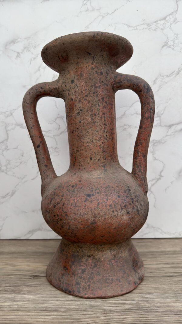 Pre-Columbian Style Face Vessel, Handmade Clay Pot, Dual Handle Jar, Indigenous Inspired Pottery, Ritual Ceramic Vase,  Folk Art, Rustic - Image 4