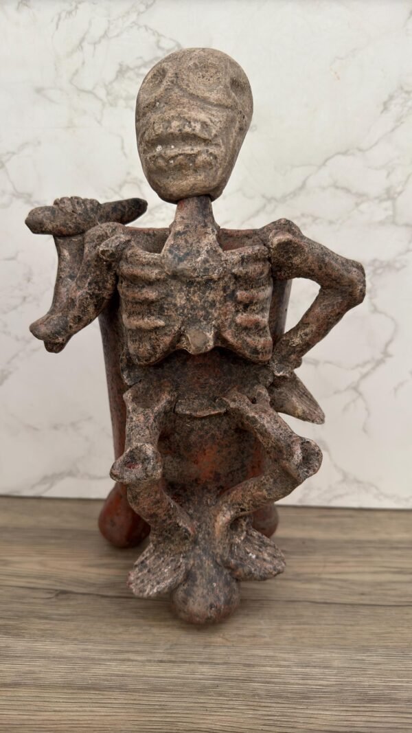 Skull Incense Burner, Handmade Clay Pot from Metepec Mexico, Terracotta Skeleton Sculpture, Herbal Smudge Holder, Day of the Dead Decor - Image 4