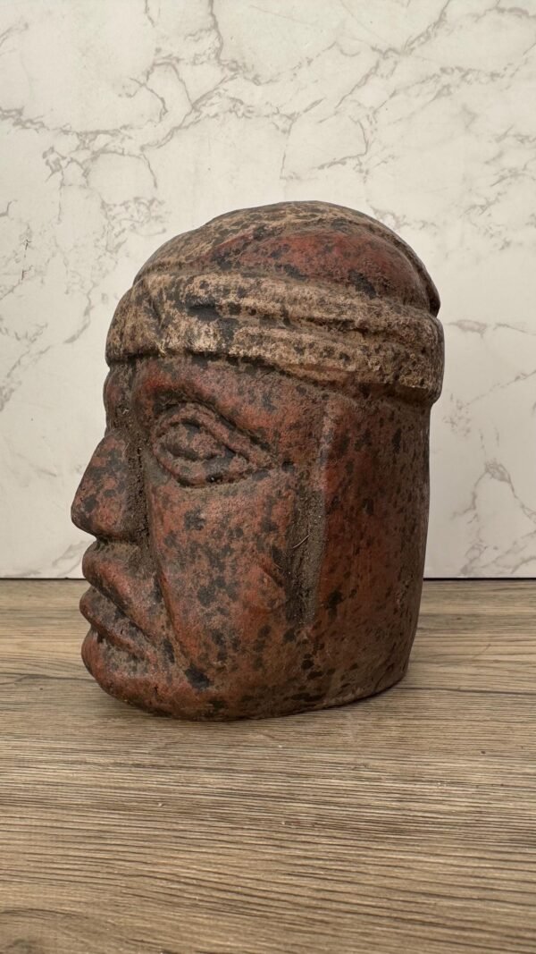 Olmec Head Sculpture, Mexican Clay Art, Handmade Terracotta Decor, Cultural Gift, Indigenous Pottery, Rustic Home Accent, Metepec Folk Art. - Image 3