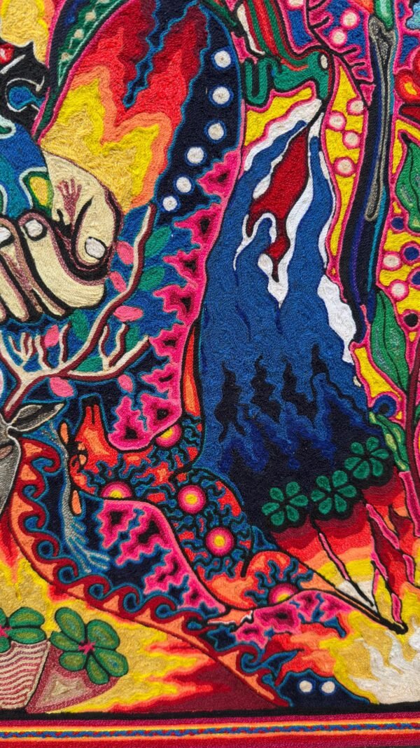 Huichol Yarn Art Earth Vision Spiritual Cosmic Hands Mexican Folk Art Handmade Wixarika Decor Peyote Deer Sacred Indigenous Mexico - Image 8