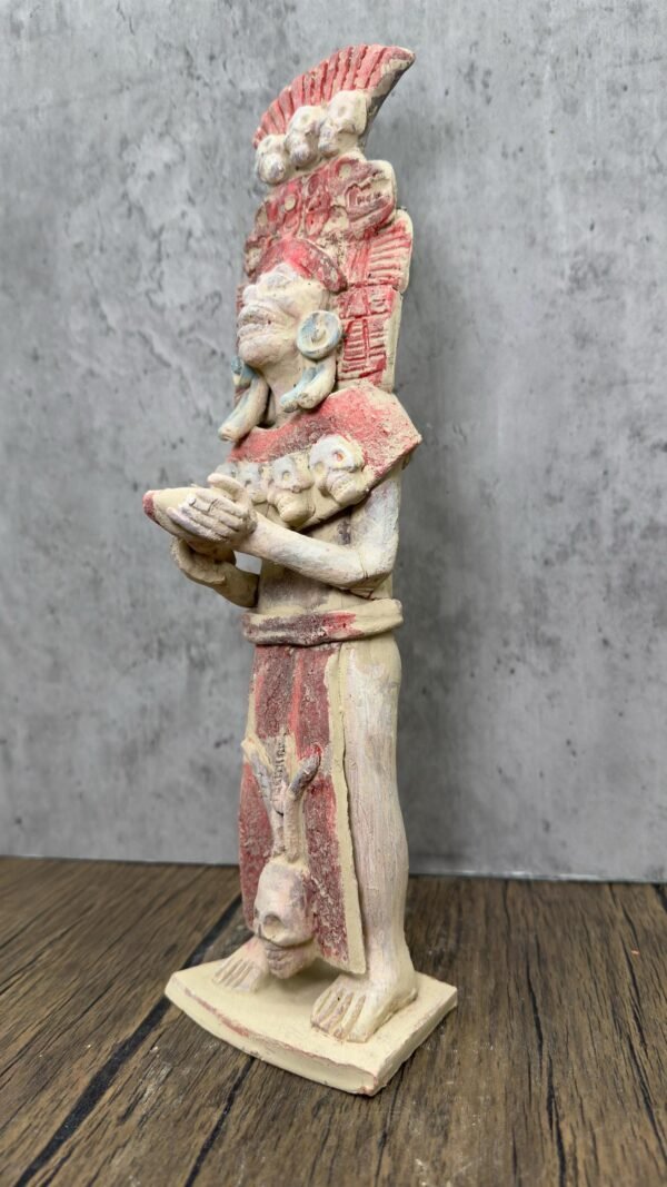 Mictlan  Mexican Clay Sculpture of Mictlantecuhtli, Aztec God of Death Folk Art, Pre-Hispanic Skeleton Figure, Day of the Dead - Image 3