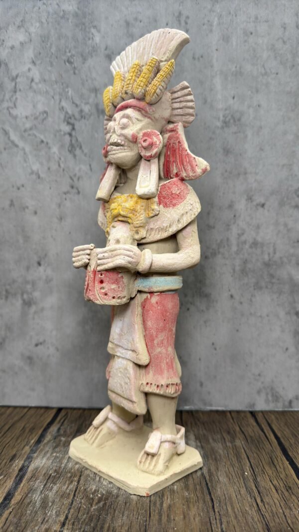 Mictlan  Mexican Clay Sculpture of Mictlantecuhtli, Aztec God of Death Folk Art, Pre-Hispanic Skeleton Figure, Day of the Dead - Image 3