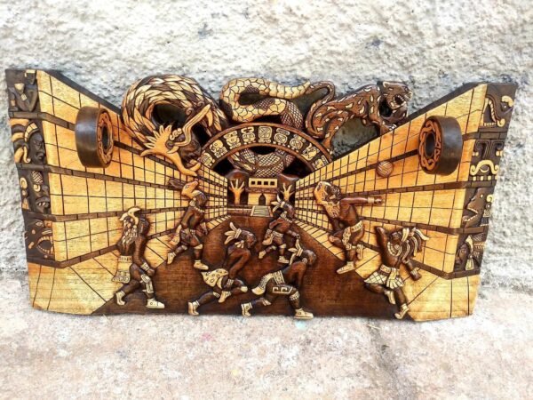 Mayan wall decor, Mexican painting, Quetzalcoatl, Prehispanic, Wood carving, Handcrafted