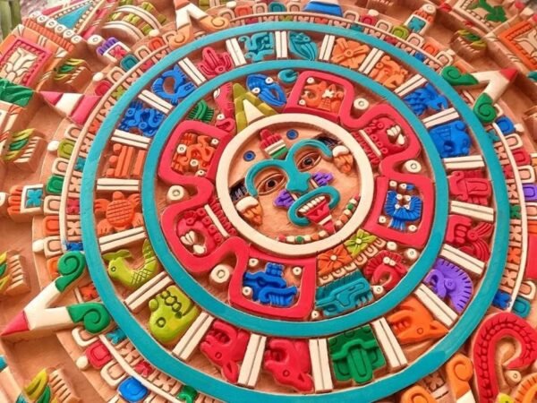 Prehispanic Aztec Art, Aztec calendar, Mexican painting, Wood carving, Handcrafted ASK FOR CUSTOMIZE - Image 2