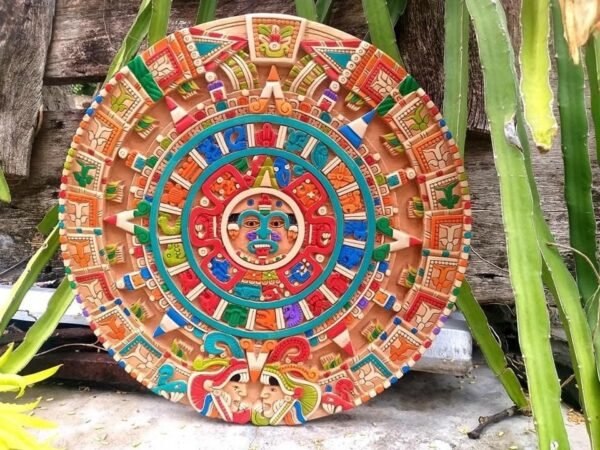 Prehispanic Aztec Art, Aztec calendar, Mexican painting, Wood carving, Handcrafted ASK FOR CUSTOMIZE