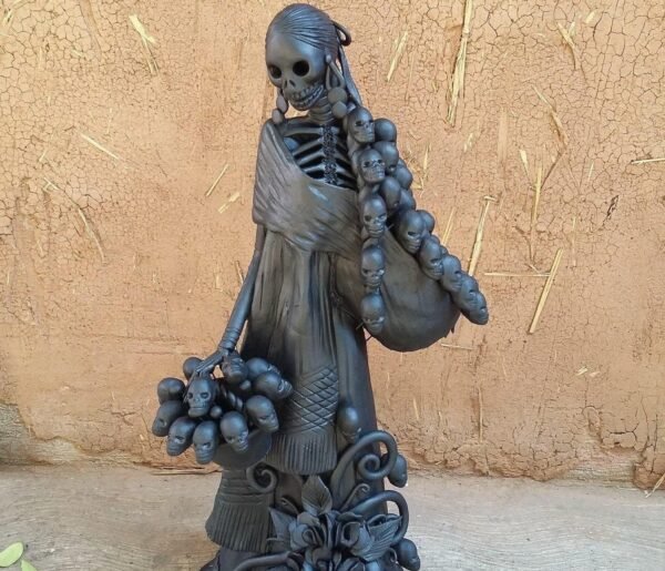 Catrina Skull Frida Kahlo Doll, Michoacan Mexico Made by Artisans Day of the dead, Human skeleton, Mexican decorations, Sugar skull 19.7”