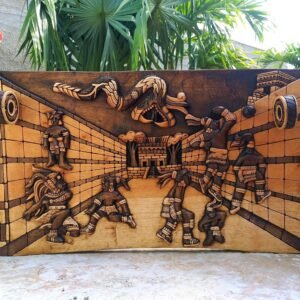 Mayan wall decor, Mexican painting, Quetzalcoatl, Prehispanic, Wood carving, Handcrafted
