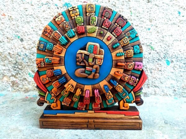 Prehispanic Perpetual calendar, Mayan Art, Mayan calendar, Mexican painting, Wood carving, Handcrafted ASK FOR CUSTOMIZE - Image 2