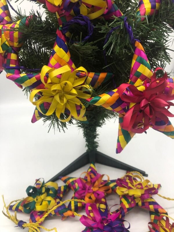 6 Christmas ornaments, Mexican ornaments, Mexican christmas, Made of palm leaves, Ideal for the Christmas tree, inspired by Mexican art - Image 2