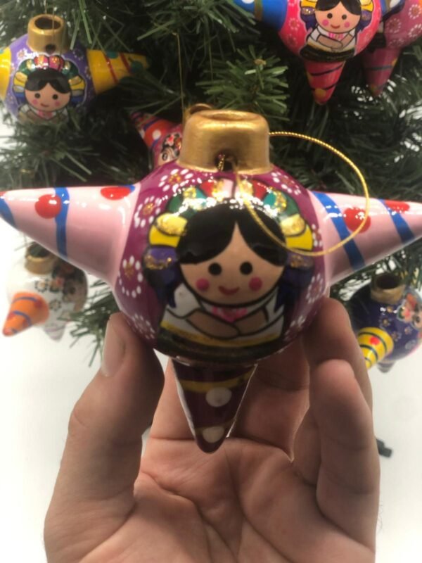 6 pieces of Ceramic Christmas ornaments / Piñata ornaments, inspired by the Talavera of Mexican art, Christmas ornaments - Image 2