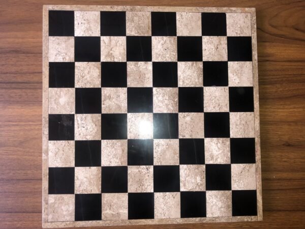LARGE Chess set 13.77” x 13.77”, Marble Chess set in brown and black, Stone Chess Set, Chess set handmade, Italian design - Image 2