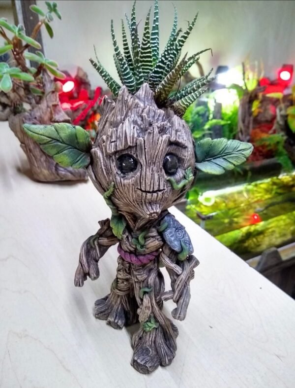 As Groot Planter Sculpture for Flowers, Cactus and Succulent Plants, Indoor or Outdoor Home Decor,  Modern Flower Pot, Log planter - Image 2