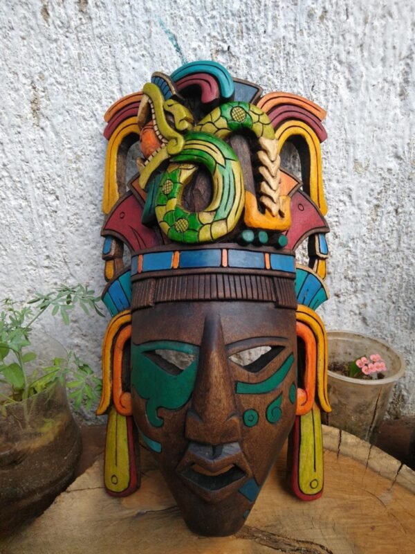 Prehispanic Wooden mask, Mayan culture, Mexican wall art, Hand carved ASK FOR CUSTOMIZE