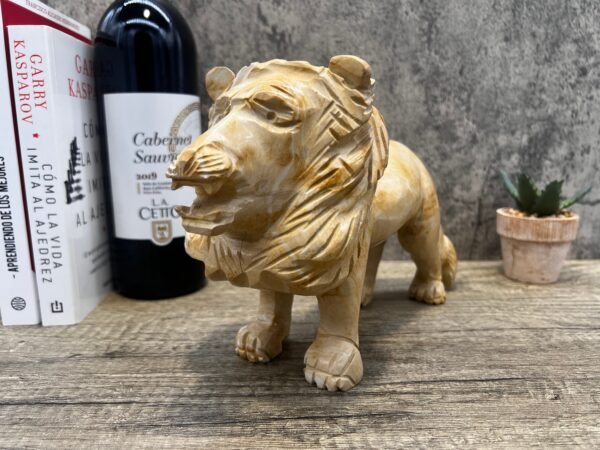 Lion figurine, Marble sculpture, Carved lion, Lion sculpture, carved stone animal - Image 2