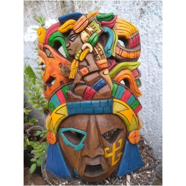 Prehispanic Wooden mask, Mayan culture, Mexican wall art, Hand carved ASK FOR CUSTOMIZE