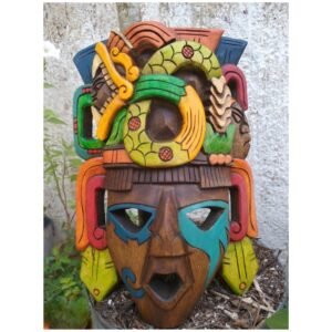 Prehispanic Wooden mask, Mayan culture, Mexican wall art, Hand carved ASK FOR CUSTOMIZE