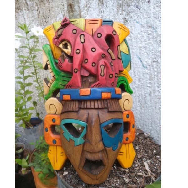 Prehispanic Wooden mask, Mayan culture, Mexican wall art, Hand carved ASK FOR CUSTOMIZE