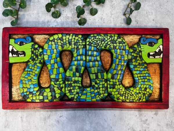 Prehispanic Aztec Art, Mayan art, Mexican painting, Quetzalcoatl, Prehispanic, Wood carving, Handcrafted ASK FOR CUSTOMIZE - Image 2