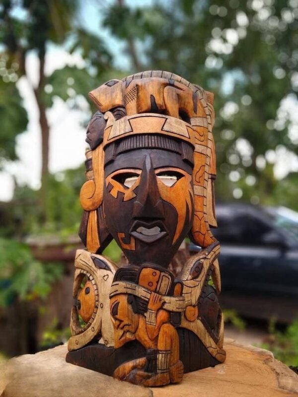 Prehispanic Wooden mask, Mayan culture, Mexican wall art, Hand carved ASK FOR CUSTOMIZE
