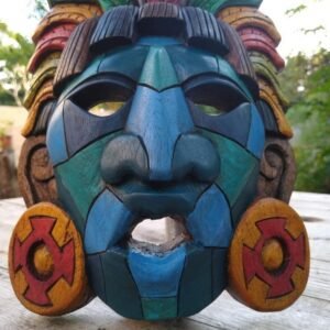 Prehispanic Wooden mask, Mayan culture, Mexican wall art, Hand carved ASK FOR CUSTOMIZE