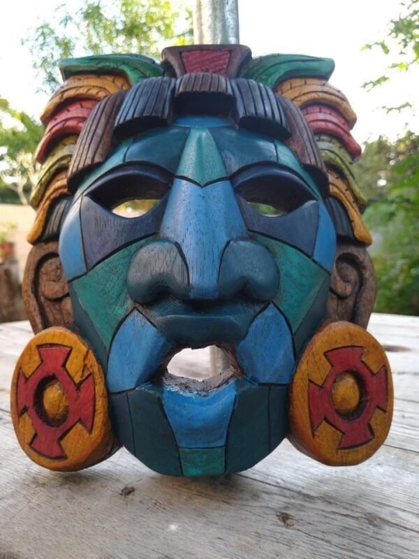 Prehispanic Wooden mask, Mayan culture, Mexican wall art, Hand carved ASK FOR CUSTOMIZE
