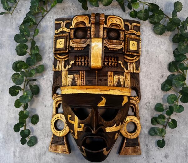 Prehispanic Wooden mask, Mayan culture, Mexican wall art, Hand carved ASK FOR CUSTOMIZE - Image 2