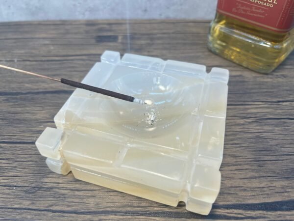 Ashtray, Cigarettes holder, Cute ashtray, Ashtray modern, Square ashtray, Stone ashtray, White ashtray - Image 2