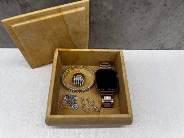 Large jewelry box, Cosmetic box, Marble jewelry box, Stone jewelry box, Jewelry storage tray, Vanity tray bathroom - Image 2