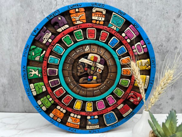Prehispanic Mayan Art, Mayan calendar, Mexican painting, Wood carving, Handcrafted ASK FOR CUSTOMIZE