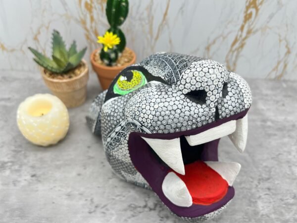 Large Jaguar Head Statue Mexican Folk Art Alebrije Sculpture, Wooden Panther Decoration Figurine, Made Of Wood Carved By Hand WE CUSTOMIZE - Image 2