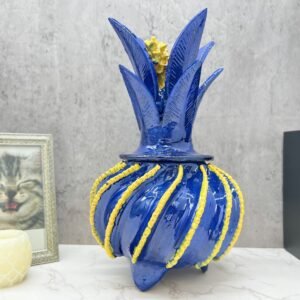 Mexican pottery, Pineapple decor, Mexican decoration, Pineapple sculpture, Glazed clay pineapple, Pottery from Michoacan