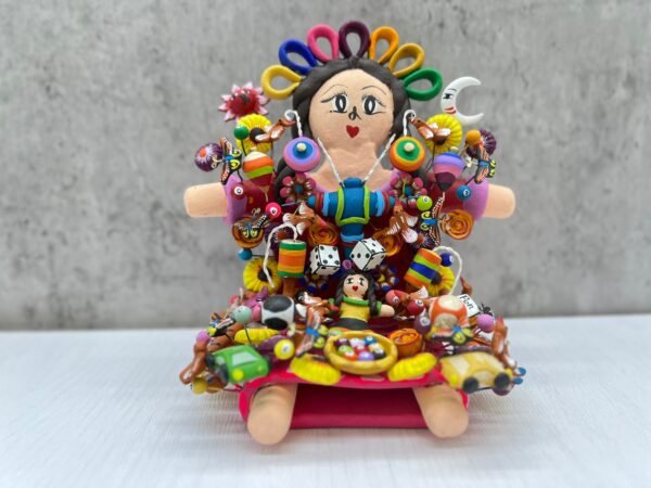 Lele Doll, Mexican Toys, Tree Of Life, Candle Holder, Candelabra, Arbol de la vida, Mexican Pottery, Mexican Candelabra 7” High - Image 2