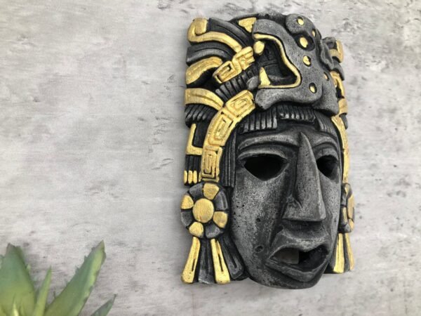 Prehispanic Mask, Ceremonies And Festivals Mayan Culture, Altar And Home Decor. Mexican Wall Art, Plaster Hand Carved - Image 4