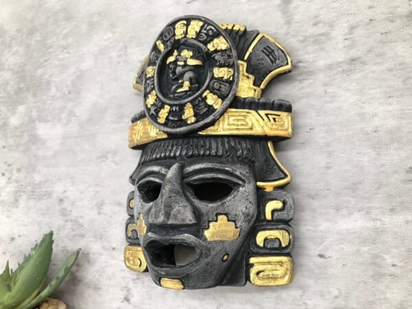 Prehispanic Mask, Ceremonies And Festivals Mayan Culture, Altar And Home Decor. Mexican Wall Art, Plaster Hand Carved - Image 3