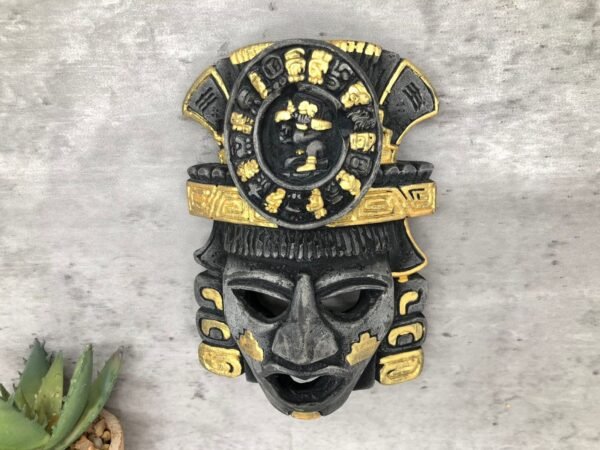 Prehispanic Mask, Ceremonies And Festivals Mayan Culture, Altar And Home Decor. Mexican Wall Art, Plaster Hand Carved - Image 4