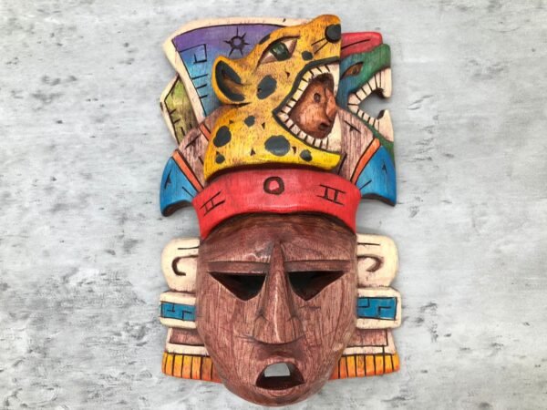 Prehispanic Wooden mask, Mayan culture, Mexican wall art, Hand carved ASK FOR CUSTOMIZE - Image 2