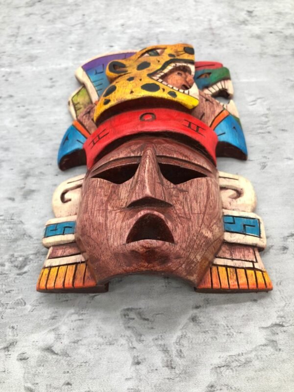 Prehispanic Wooden mask, Mayan culture, Mexican wall art, Hand carved ASK FOR CUSTOMIZE - Image 6