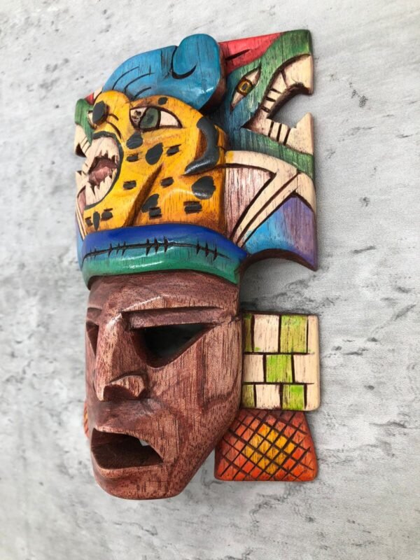 Prehispanic Wooden mask, Mayan culture, Mexican wall art, Hand carved ASK FOR CUSTOMIZE - Image 4