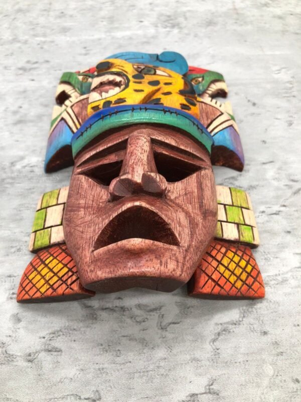 Prehispanic Wooden mask, Mayan culture, Mexican wall art, Hand carved ASK FOR CUSTOMIZE - Image 6